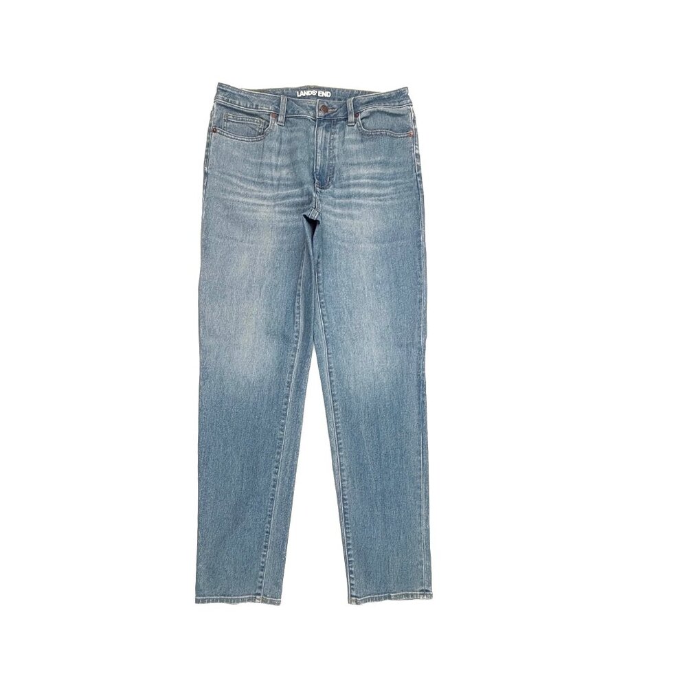 Lands' End Straight Leg‎ Women's size 10 Medium Wash Blue Denim Jeans